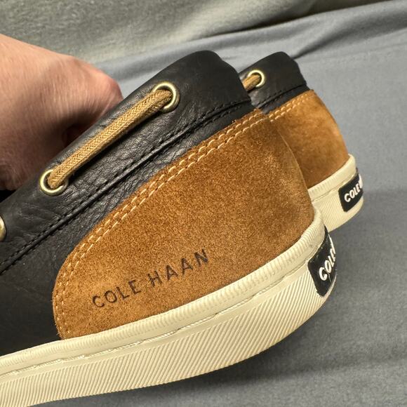 Cole Haan Loafers Mens 12 Leather Deck Camp Moc Grand O/S Slip On Shoes Coastal - Picture 5 of 15